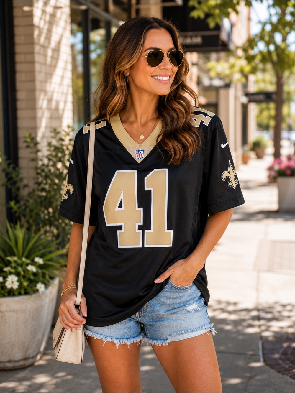 Nike Saints #41 Kamara On Field Dri-Fit Jersey XL Black Gold